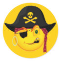 Halloween Pirate Smiley stickers by JuJuGarden Halloween Pirate Smiley stickers