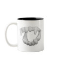 Halloween Plastic Fangs Teeth mugs by TeeShirtsTShirts Halloween Plastic Fangs Teeth mugs