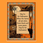 Halloween Poem Card with Customizable Text postcards