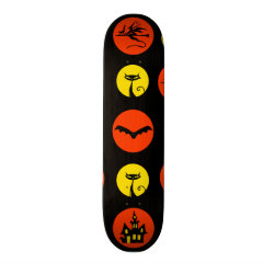 Halloween Polka Dots Bats Black Cats Witches Gifts Skate Board Deck