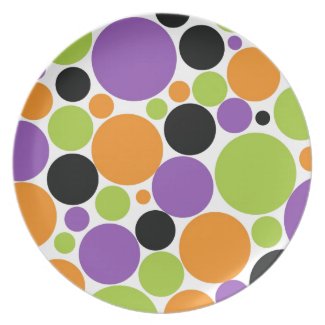 Halloween Polka Dots Plate