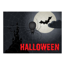 Halloween Poster with Spider posters by J32Teez Halloween Poster with Spider posters