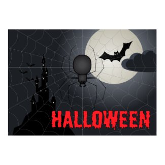Halloween Poster with Spider print