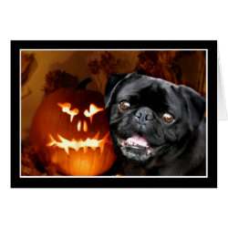 Halloween Pug Dog Greeting Cards
