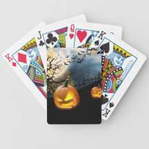 Halloween Pumpkin Bicycle Poker Cards