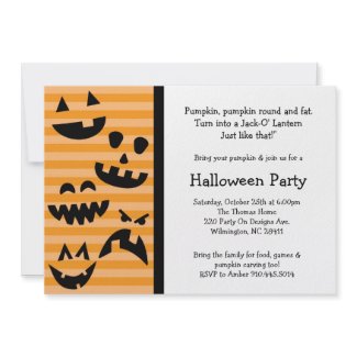 Halloween Pumpkin Carving costume family invite