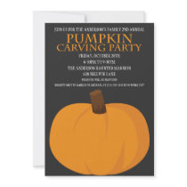 Halloween Pumpkin Carving Party Invitations