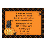 Halloween Pumpkin Cat Personalized Invitations