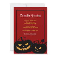 Halloween Pumpkin Faces Party Invitation
