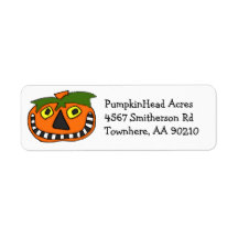 Halloween Pumpkin Head Jack O Lantern Custom Return Address Labels