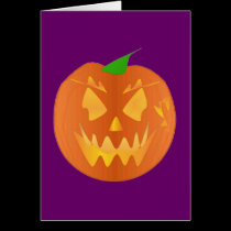 Halloween Pumpkin In Purple cards