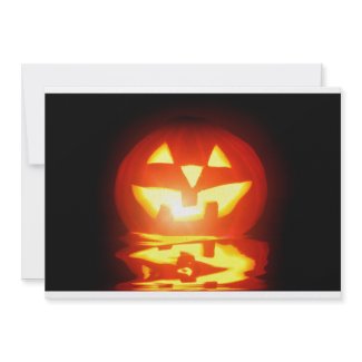 halloween pumpkin jack-o-lantern personalized invites