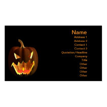 Halloween pumpkin on black business cards