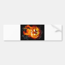 Halloween Pumpkin on Fire Bumper Stickers