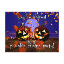 Halloween Pumpkin Play Carving Invitation postcards