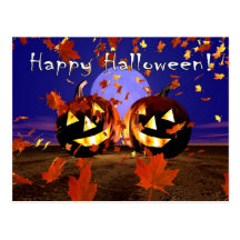 Halloween Pumpkin Play Postcards