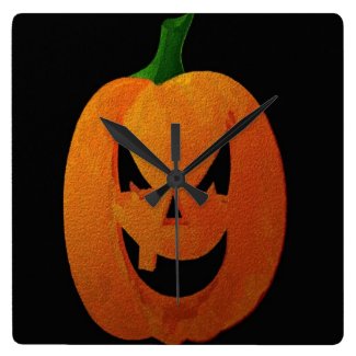 Halloween Pumpkin Round Clock