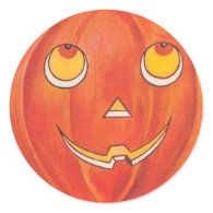 Halloween Pumpkin Round Stickers