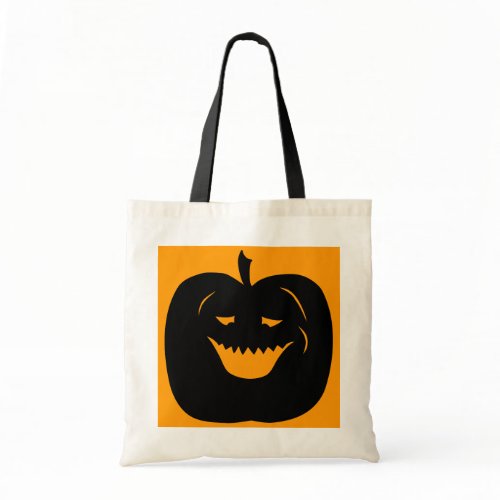 Halloween Pumpkin Silhouette. Black. Custom bag