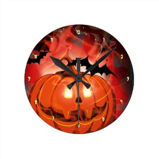 Halloween Pumpkin Wall Clock