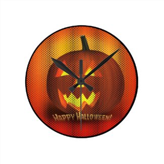 Halloween Pumpkin Wall Clock