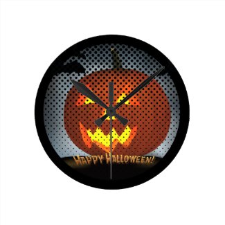 Halloween Pumpkin Wall Clock