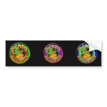 Halloween pumpkin witch bumper sticker