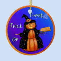 Halloween Pumpkin Witch ornaments