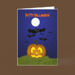 Halloween Pumpkin with Bats Card cards