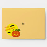 Halloween pumpkin with distressed background envelopes