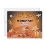 Halloween Pumpkins, Autumn Leaves & Swirls 2 Custom Invites