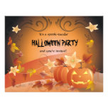 Halloween Pumpkins, Autumn Leaves & Swirls Custom Invites