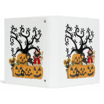 Halloween Pumpkins, Black Birds and Pug Dog 3 Ring Binder