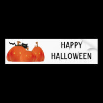 Halloween Pumpkins/Black Cat bumper stickers