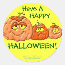 Halloween Pumpkins Round Stickers