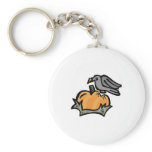 halloween raven and pumpkin key chain