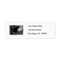 Halloween Raven in Branch with Full Moon Return Address Label