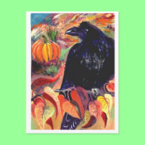 Halloween Raven Postcard by Bystillwaters Halloween Raven Postcard