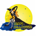 halloween redhaired witch on cloud cut outs