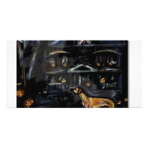Halloween Rhodesian Ridgeback Haunted house photo cards by zadajeanne Halloween Rhodesian Ridgeback Haunted house photo cards