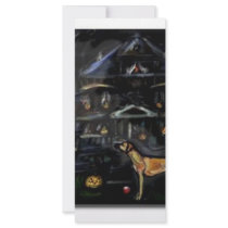 Halloween Rhodesian Ridgeback Haunted house rack cards by zadajeanne Halloween Rhodesian Ridgeback Haunted house rack cards