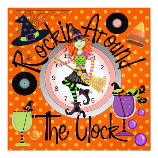 Halloween Rockin' Around the Clock Party - SRF Personalized Invites