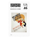 Halloween Roller Skating 1936 WPA Postage Stamps