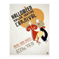 Halloween Roller Skating 1936 WPA posters