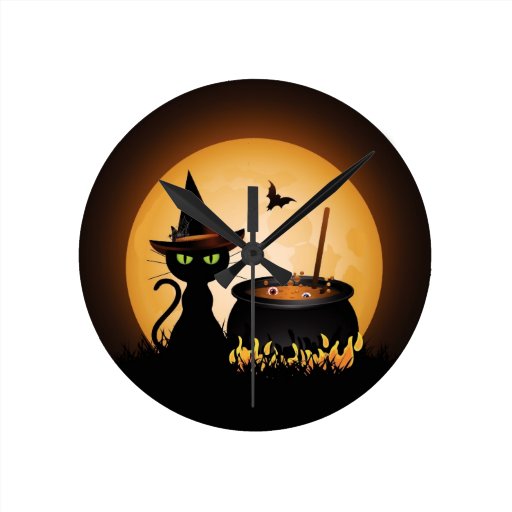 Halloween Round Wall Clocks Zazzle
