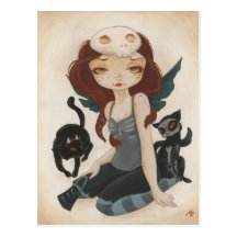 Halloween Samhain goth fairy shirt Tricks and Trea Postcard