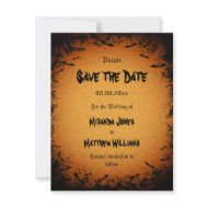 Halloween Save the Date invitation with bats
