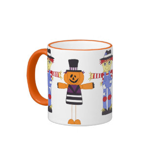 Halloween Scarecrow & Pumpkin Mugs