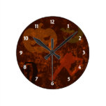 Halloween Scares on Eerie Background Wall Clock