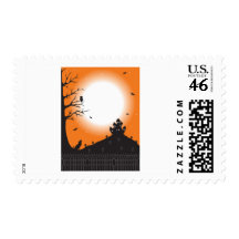 Halloween Scene Postage Stamps